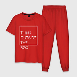 Пижама хлопковая мужская Think outside the box, цвет: красный