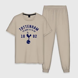 Пижама хлопковая мужская FC Tottenham 1882, цвет: миндальный