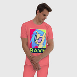 Пижама хлопковая мужская DJ Pon-3 RAVE, цвет: коралловый — фото 2