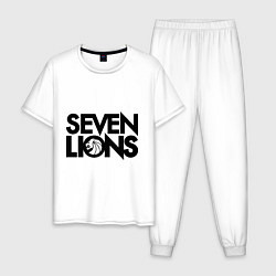 Пижама хлопковая мужская 7 Lions, цвет: белый
