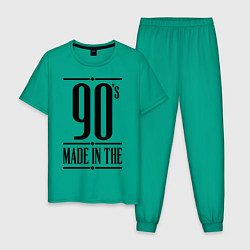 Пижама хлопковая мужская Made in the 90s цвета зеленый — фото 1