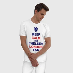 Пижама хлопковая мужская Keep Calm & Chelsea London fan, цвет: белый — фото 2