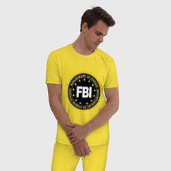 Пижама хлопковая мужская FBI Departament, цвет: желтый — фото 2