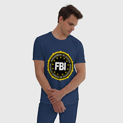 Пижама хлопковая мужская FBI Departament, цвет: тёмно-синий — фото 2