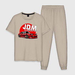 Пижама хлопковая мужская JDM Culture, цвет: миндальный