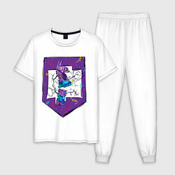 Пижама хлопковая мужская Lama Fortnite, цвет: белый