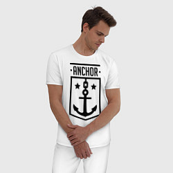 Пижама хлопковая мужская Anchor Shield цвета белый — фото 2