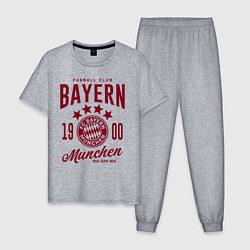 Пижама хлопковая мужская Bayern Munchen 1900, цвет: меланж