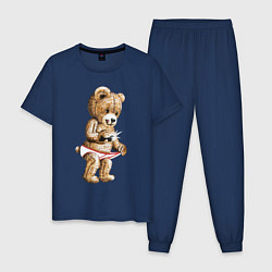Пижама хлопковая мужская Nasty Bear, цвет: тёмно-синий