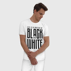 Пижама хлопковая мужская Juventus: Black & White, цвет: белый — фото 2