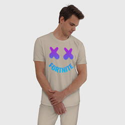 Пижама хлопковая мужская FORTNITE x MARSHMELLO, цвет: миндальный — фото 2