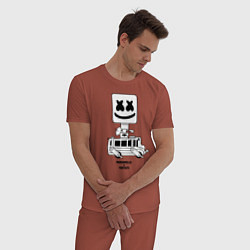 Пижама хлопковая мужская Marshmello X, цвет: кирпичный — фото 2
