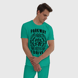 Пижама хлопковая мужская Parkway Drive: Australia, цвет: зеленый — фото 2