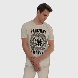 Пижама хлопковая мужская Parkway Drive: Australia, цвет: миндальный — фото 2