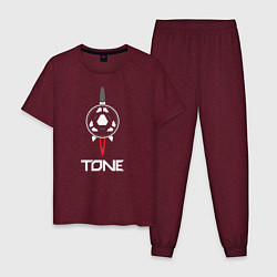 Пижама хлопковая мужская TONE, цвет: меланж-бордовый