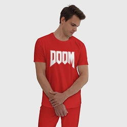 Пижама хлопковая мужская DOOM, цвет: красный — фото 2