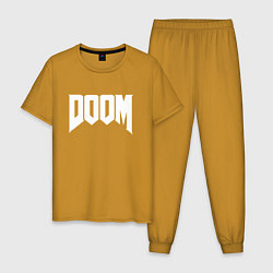 Пижама хлопковая мужская DOOM, цвет: горчичный
