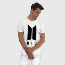 Пижама хлопковая мужская BTS J-HOPE, цвет: белый — фото 2