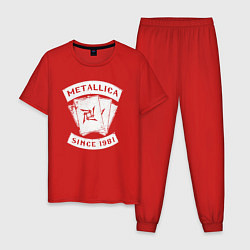 Пижама хлопковая мужская Metallica Since 1981, цвет: красный