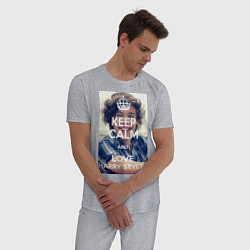 Пижама хлопковая мужская Keep Calm & Love Harry Styles, цвет: меланж — фото 2
