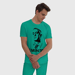 Пижама хлопковая мужская Эминем, цвет: зеленый — фото 2