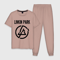Пижама хлопковая мужская Linkin Park, цвет: пыльно-розовый