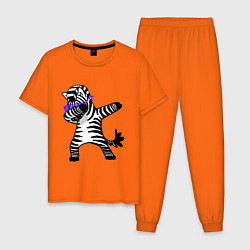 Пижама хлопковая мужская Zebra DAB, цвет: оранжевый