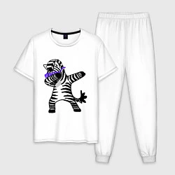 Пижама хлопковая мужская Zebra DAB, цвет: белый