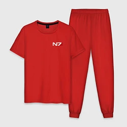 Пижама хлопковая мужская Mass Effect N7, цвет: красный
