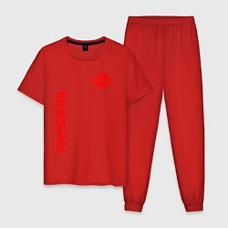 Пижама хлопковая мужская NISSAN, цвет: красный