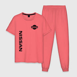 Пижама хлопковая мужская NISSAN, цвет: коралловый