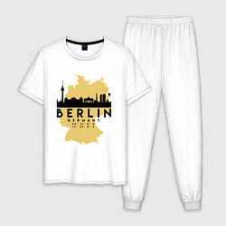 Пижама хлопковая мужская Берлин - Германия, цвет: белый