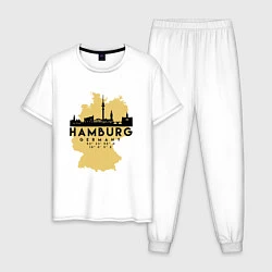 Пижама хлопковая мужская Гамбург - Германия, цвет: белый