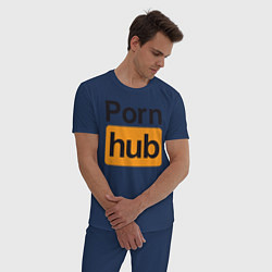 Пижама хлопковая мужская PornHub, цвет: тёмно-синий — фото 2