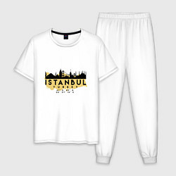 Пижама хлопковая мужская Стамбул - Турция, цвет: белый