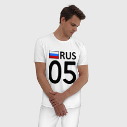 Пижама хлопковая мужская RUS 05, цвет: белый — фото 2