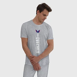 Пижама хлопковая мужская Washington Capitals: Alexander Ovechkin, цвет: меланж — фото 2