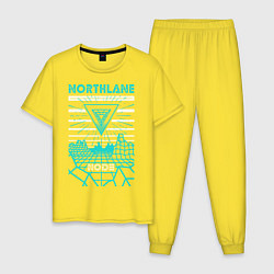 Пижама хлопковая мужская Northlane: Node, цвет: желтый