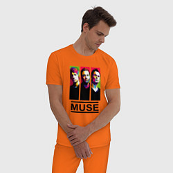 Пижама хлопковая мужская Muse Art, цвет: оранжевый — фото 2