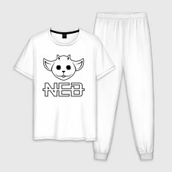 Пижама хлопковая мужская TOP: NED, цвет: белый