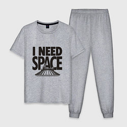 Пижама хлопковая мужская I Need Space, цвет: меланж