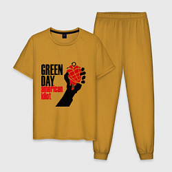 Пижама хлопковая мужская Green Day: American idiot, цвет: горчичный