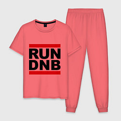 Пижама хлопковая мужская RUN DNB, цвет: коралловый