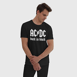 Пижама хлопковая мужская ACDC BACK IN BLACK, цвет: черный — фото 2