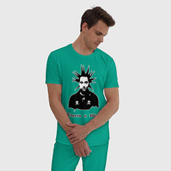 Пижама хлопковая мужская Король и шут, цвет: зеленый — фото 2