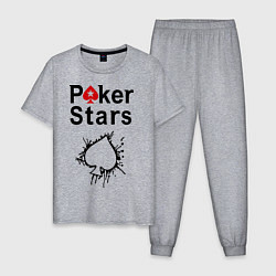 Пижама хлопковая мужская Poker Stars, цвет: меланж