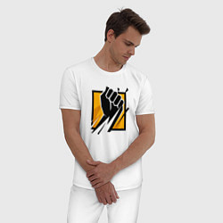 Пижама хлопковая мужская R6S FINKA, цвет: белый — фото 2