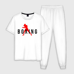 Пижама хлопковая мужская Boxing indastry, цвет: белый