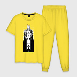 Пижама хлопковая мужская Бэтман, цвет: желтый