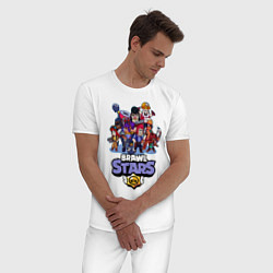 Пижама хлопковая мужская Brawl Stars, цвет: белый — фото 2